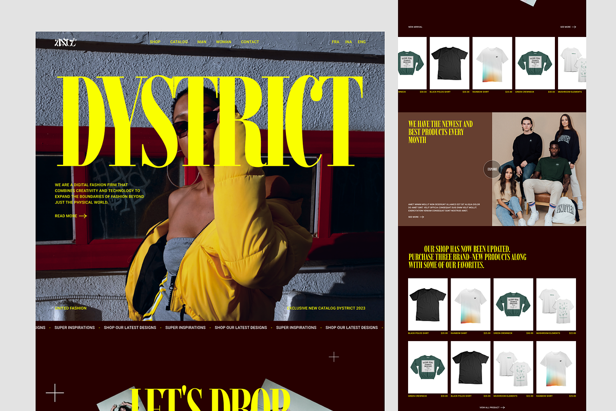 Dystrict - Fashion Landing Page, a Landing Page Template by SundayWorkTeam (Photo 2 of 3)