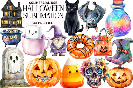 Watercolor Halloween Sublimation