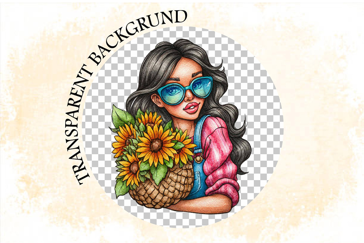 Watercolor Bright Summer Clipart Bun, an Illustration by SVGArt (Photo 5 of 9)