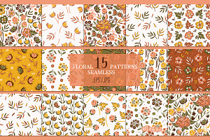 Autumn Wildflowers Digital Paper Set