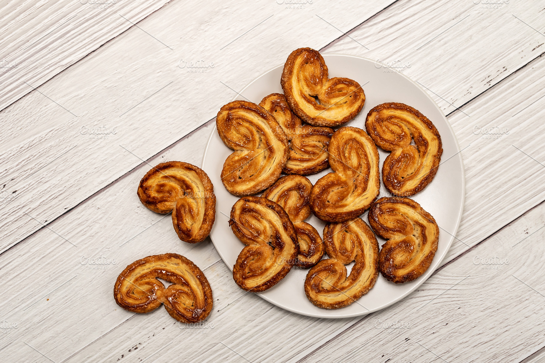 Palmier puff pastry biscuits, a Background Photo by wr7 Media