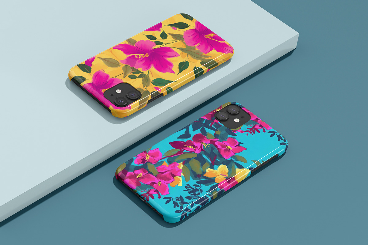 Pink Blooming Floral Patterns, a Pattern Graphic by Ninterints (Photo 10 of 20)