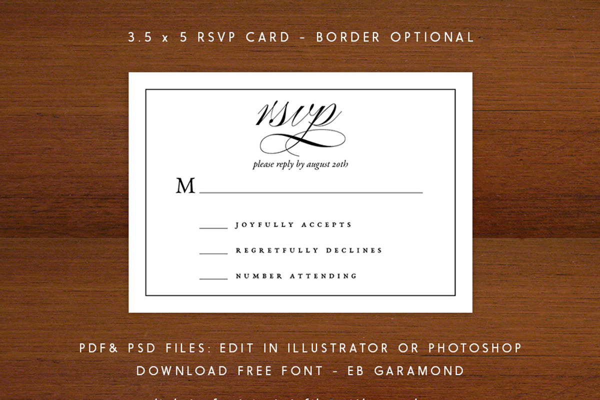 Elegant Script BW Wedding Invitation, an Invitation Template by becky nimoy (Photo 3 of 4)
