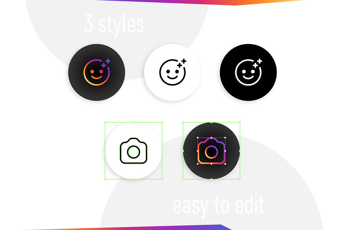 Instagram Icons, a Social Media Template by karnofff (Photo 2 of 6)