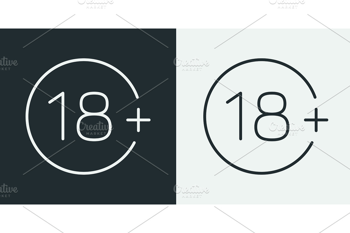 two versions eighteen plus legal age, an Object Illustration by IfH