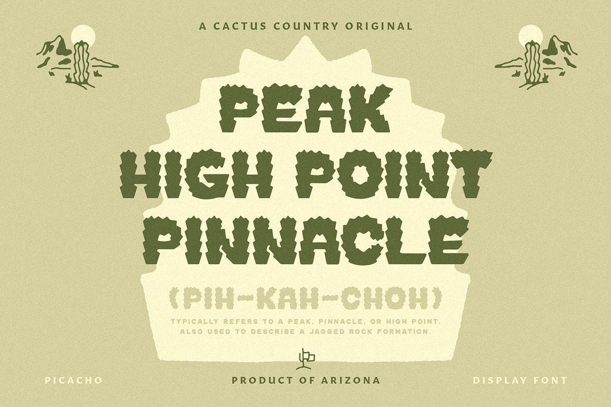 Picacho Display Font, a Sans Serif Font by Cactus Country (Photo 5 of 6)