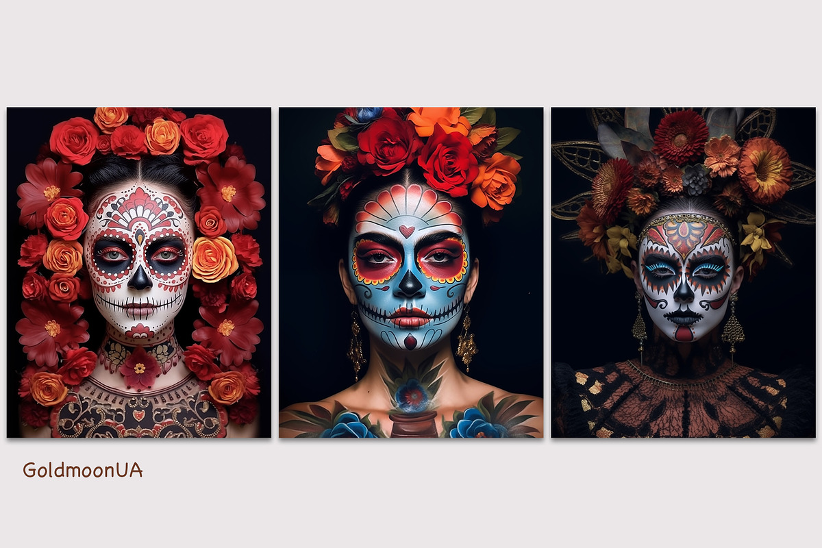 3 Day of the Dead illustrations ai, a Holiday Photo by GoldmoonUA (Photo 1 of 4)