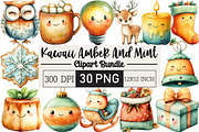 Kawaii Amber And Mint Christmas, an Illustration by Black Bird Studio (Thumbnail 1 of 6)