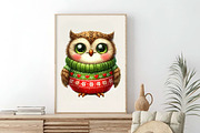 Christmas Owls Clip Art Bundle, an Illustration by SinaCreation (Thumbnail 6 of 7)