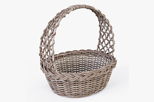 Wicker Basket 04 Gray Color