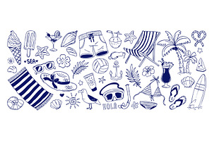 Sketch vintage beach summer vector, a Sport Illustration by art PVP - market