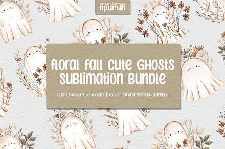 Floral Autumn Cute Ghost Sublimation