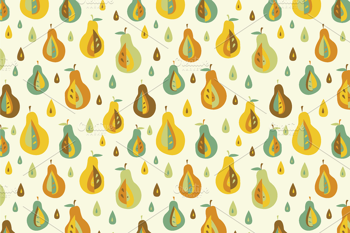 Apple and pear seamless pattern., a Pattern Graphic by Little A (Aigul) (Photo 1 of 2)