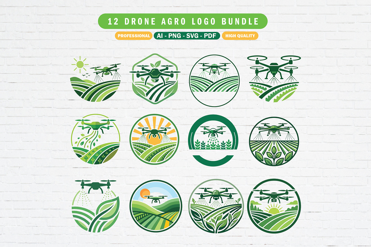12 Drone Agro Logo, a Branding & Logo Template by Guavanaboy (Photo 1 of 3)