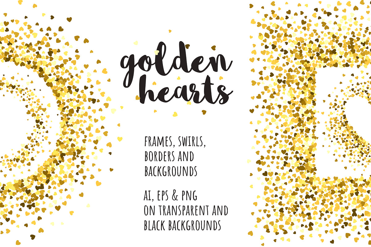 Golden hearts collection, a Pattern Graphic by ekmelica (Photo 1 of 12)
