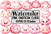 Pink Emoticon Cloud, an Illustration by Design Market (Thumbnail 1 of 4)