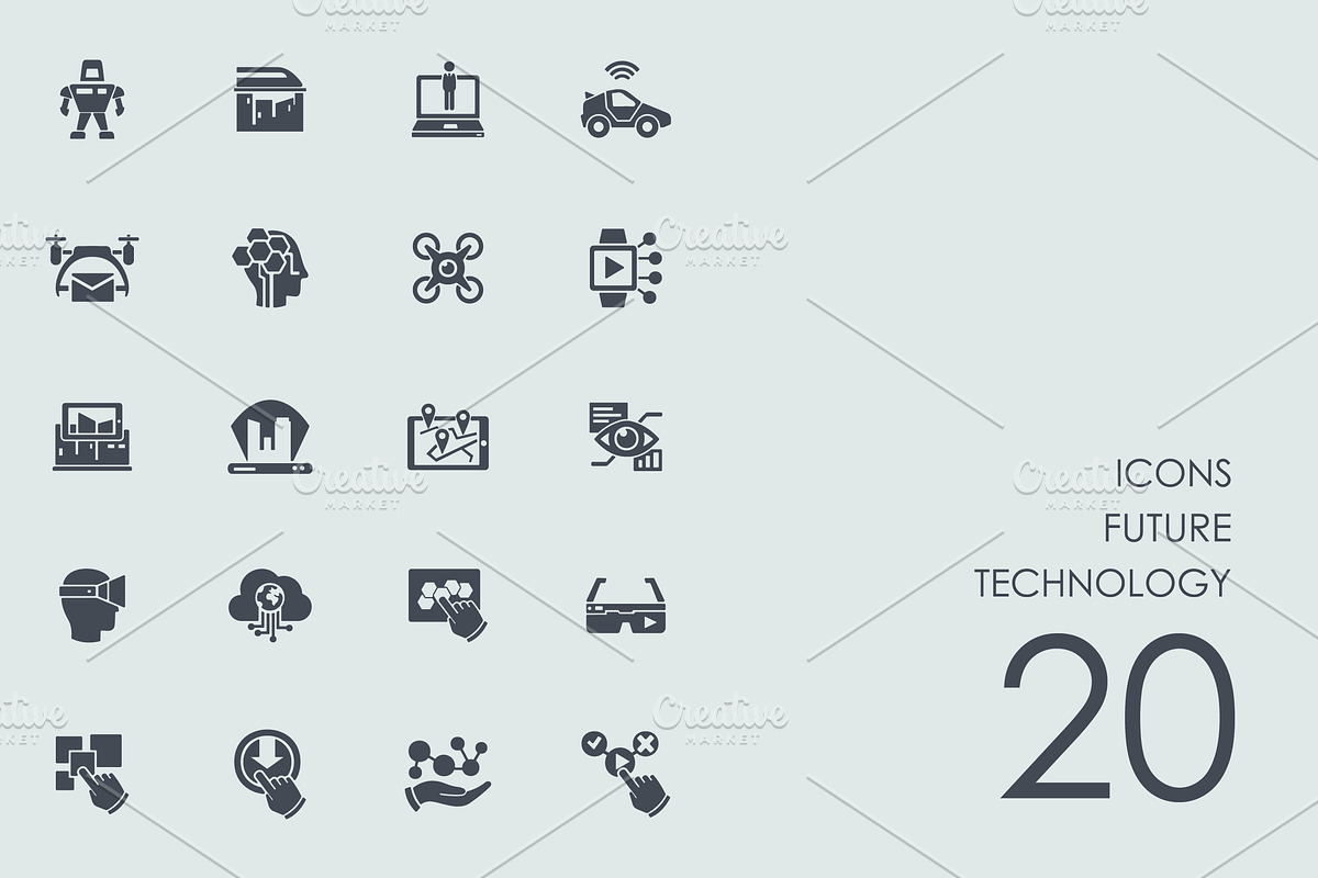 Future technology icons, an Outline Icon by Palau