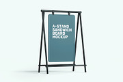 A-stand Sandwich Board Mockup, an Advertising Mockup by Traint (Thumbnail 3 of 7)