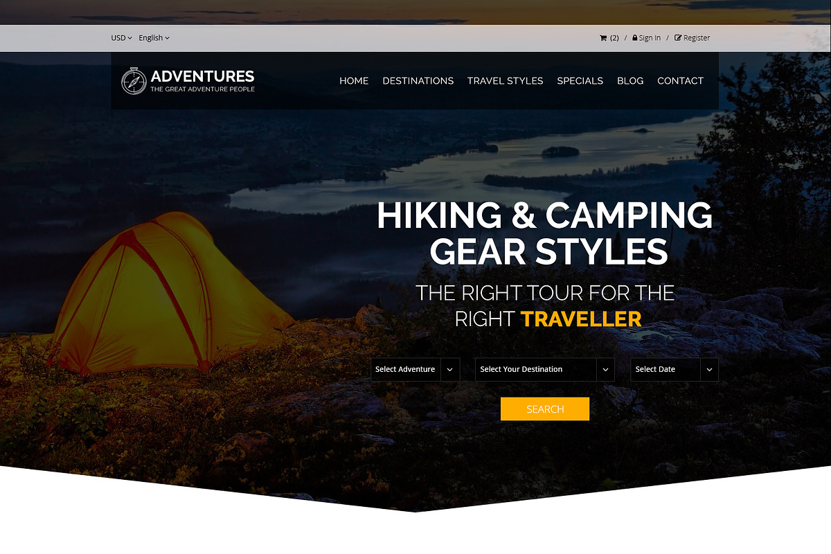 Adventure and Tour WordPress Theme, a WordPress Template by ewises (Photo 3 of 4)