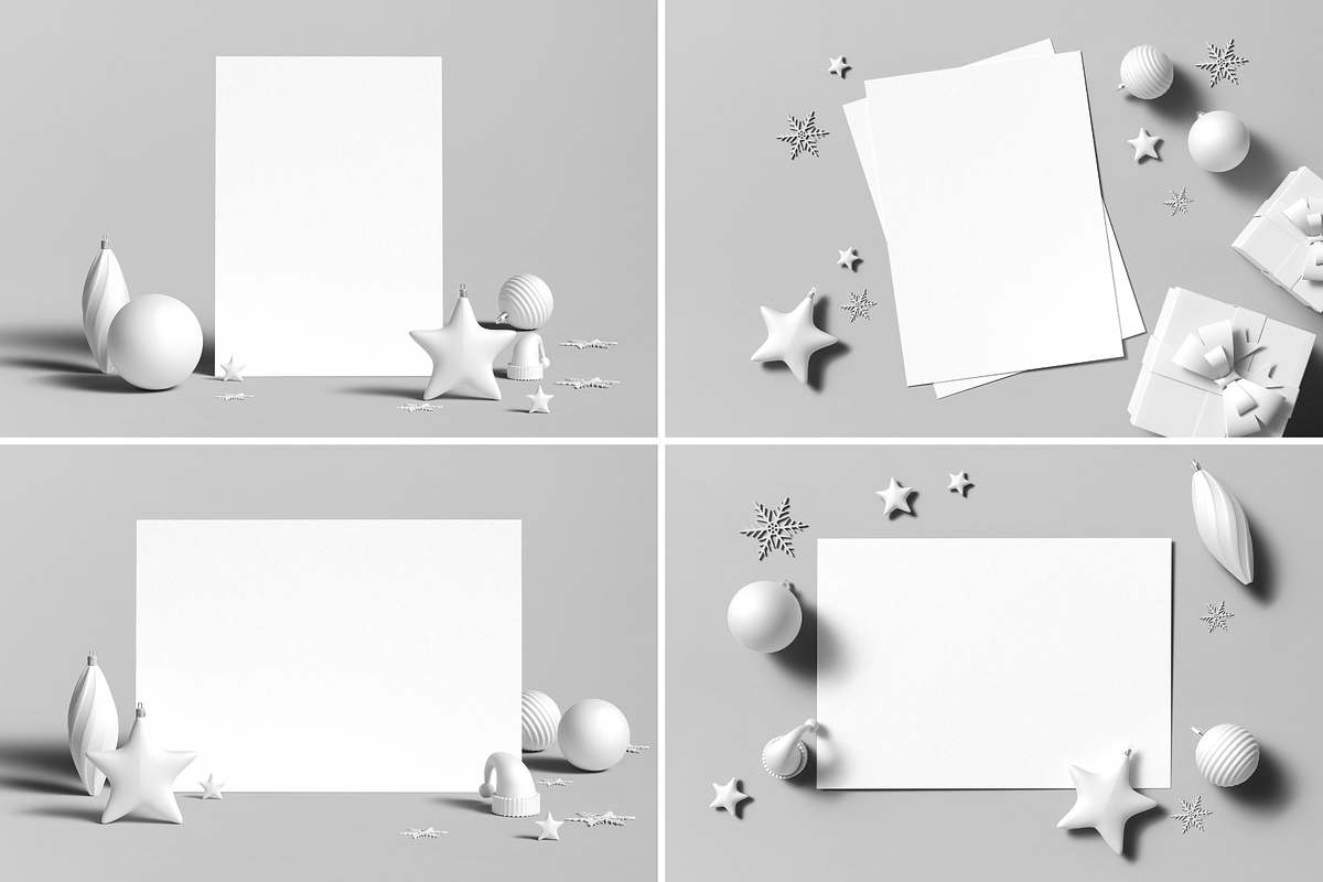 Christmas Card Mock-up, a Merchandise Mockup by BLISS DESIGN (Photo 2 of 4)