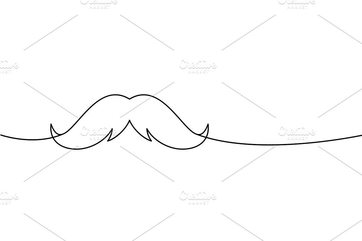 Collection of moustache continuous, an Object Illustration by GraphiShop