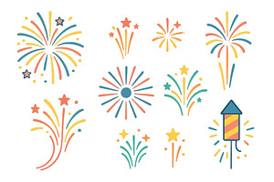 Colorful firework illustrations for, an Object Illustration by ZinetroN