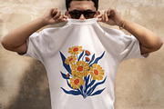 Retro Floral T-Shirt Design, an Object Illustration by Ahluva Studio (Thumbnail 2 of 6)