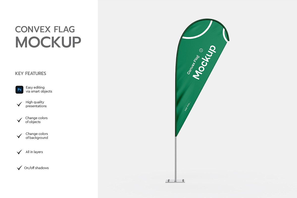 Stand Convex Flag Banner Mockup, a Product Mockup by graphypix (Photo 4 of 4)