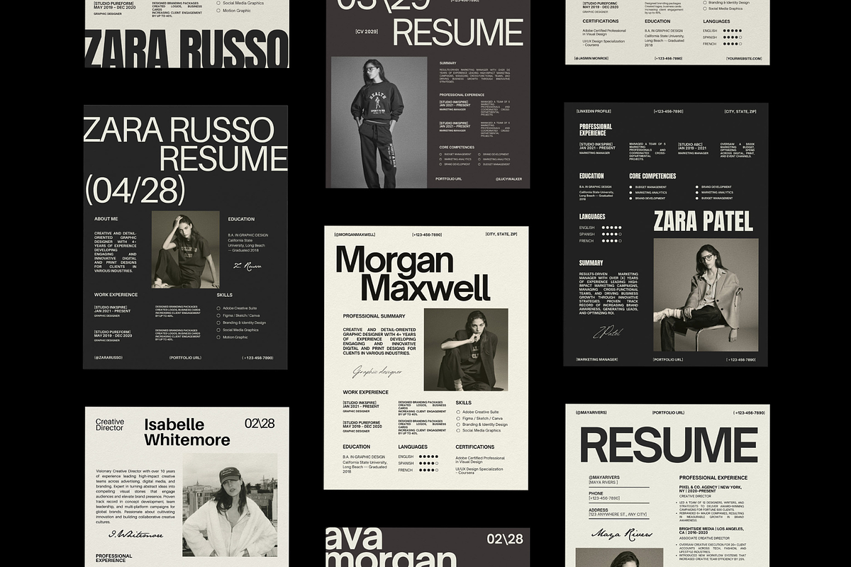 10 Resume bundle Canva Template, a Presentation Template by Amaré Creative (Photo 7 of 9)