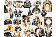 1920s Party White Clipart, a Person Illustration by GlamArtZhanna (Thumbnail 4 of 5)