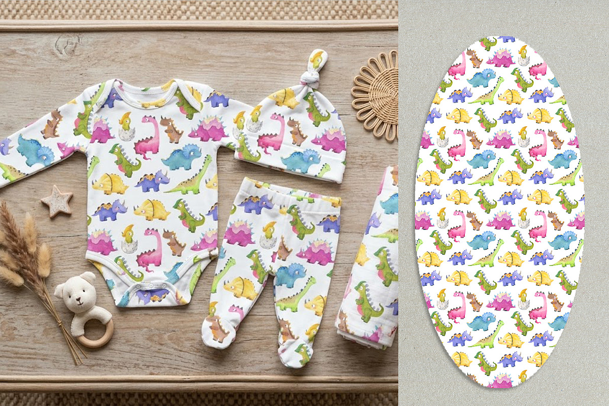 Watercolor Dinosaur Clipart Baby, an Object Graphic by the_myro (Photo 7 of 11)
