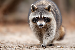 Close up of a raccoon walking on the, an Animal Photo by MistyDay