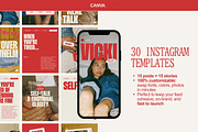 Bold Red Instagram Templates - Canva, a Social Media Template by Of July Studio (Thumbnail 1 of 6)