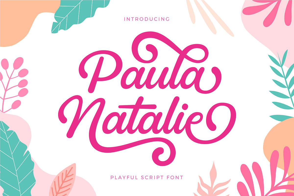 Paula Natalie - Playful Script Font, a Font by Grezline Studio (Photo 1 of 10)