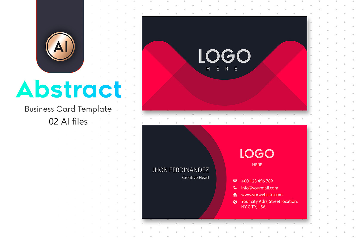 Abstract Business Card Template - 07, a Business Card Template by M6 Gallery