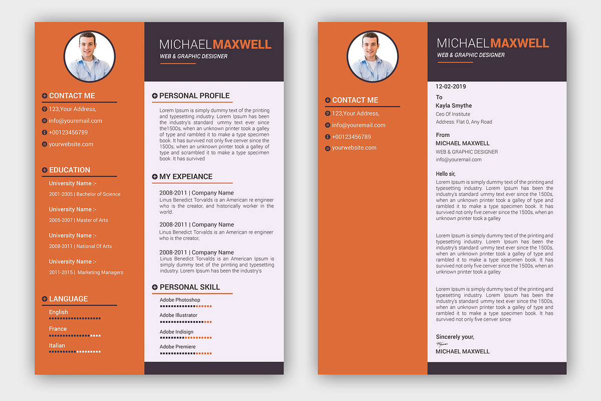 Resume - CV Design Templates, a Resume Template by designvillage (Photo 3 of 13)