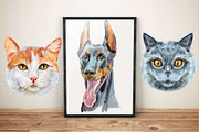 Dogs and Cats portraits 3, an Animal Illustration by Watercolor fantasy (Thumbnail 3 of 5)
