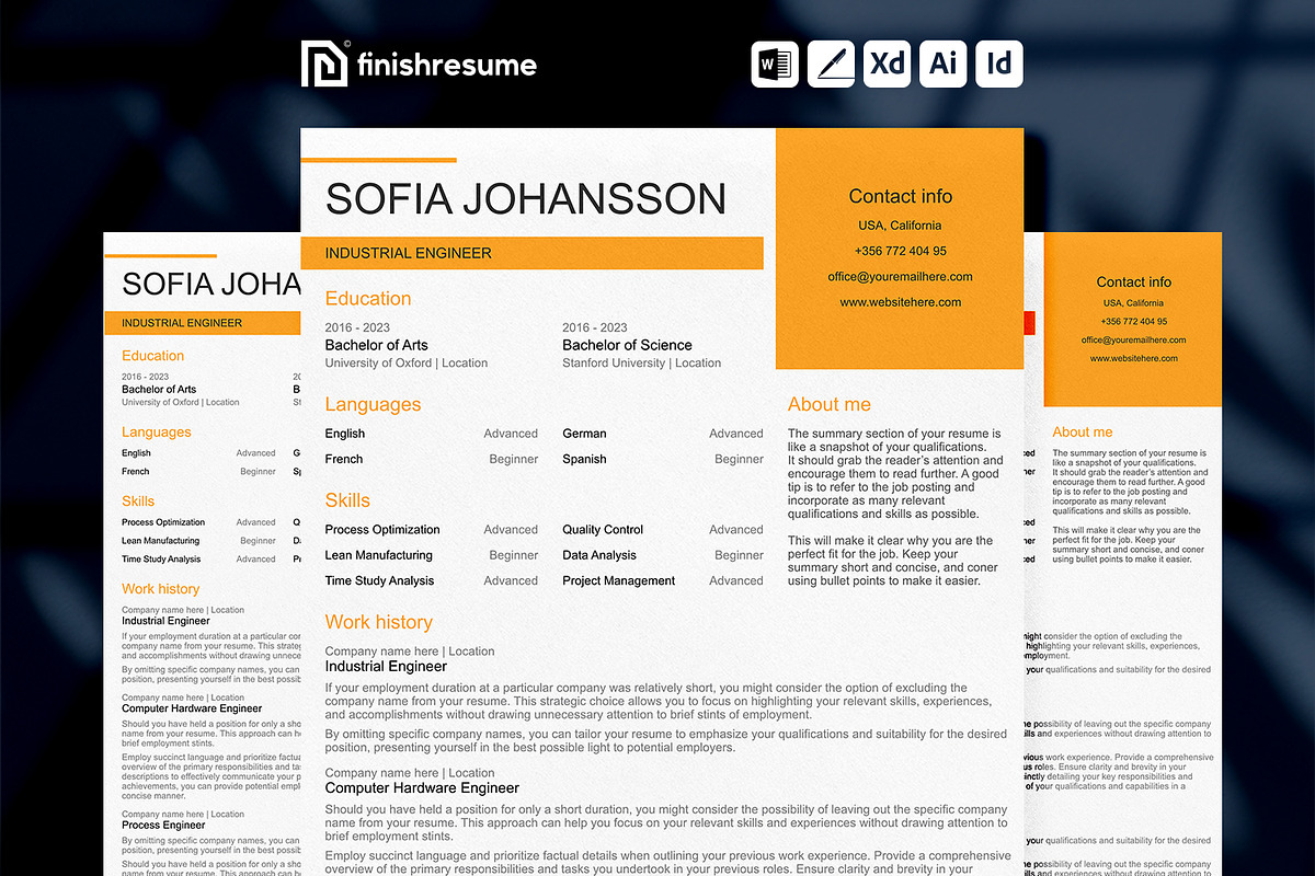 Industrial engineer resume template, a Resume Template by FinishResume (Photo 1 of 11)