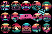 Retro Sunset Sublimation Bundle, a Decorative Illustration by Bubble Pixel (Thumbnail 1 of 6)