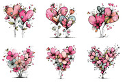 Whimsical Floral Hearts Clipart, an Illustration by CraftArtStudio (Thumbnail 6 of 6)
