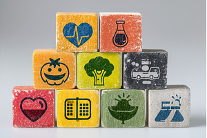 Wooden blocks stacked with, a Health & Medical Photo by ZinetroN