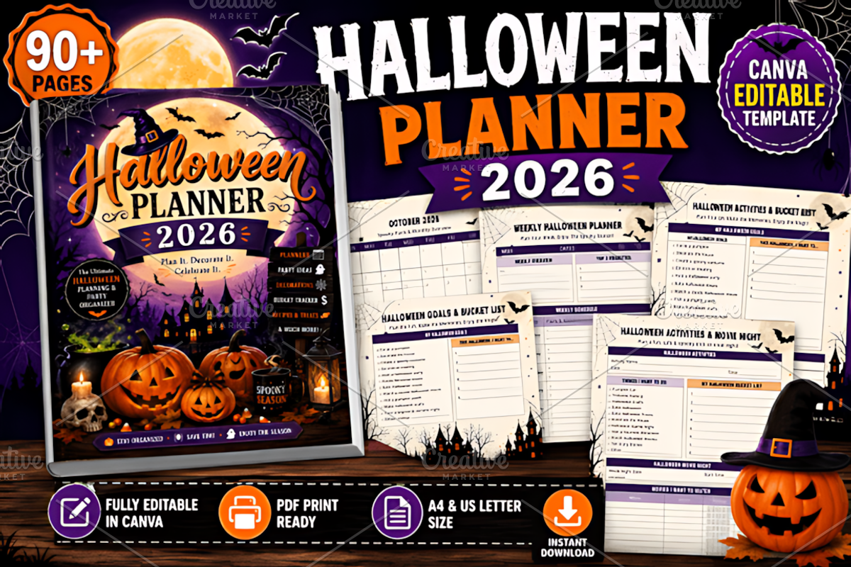 Halloween Planner 2026 KDP Interior, a Social Media Template by Coco Bloom (Photo 1 of 4)