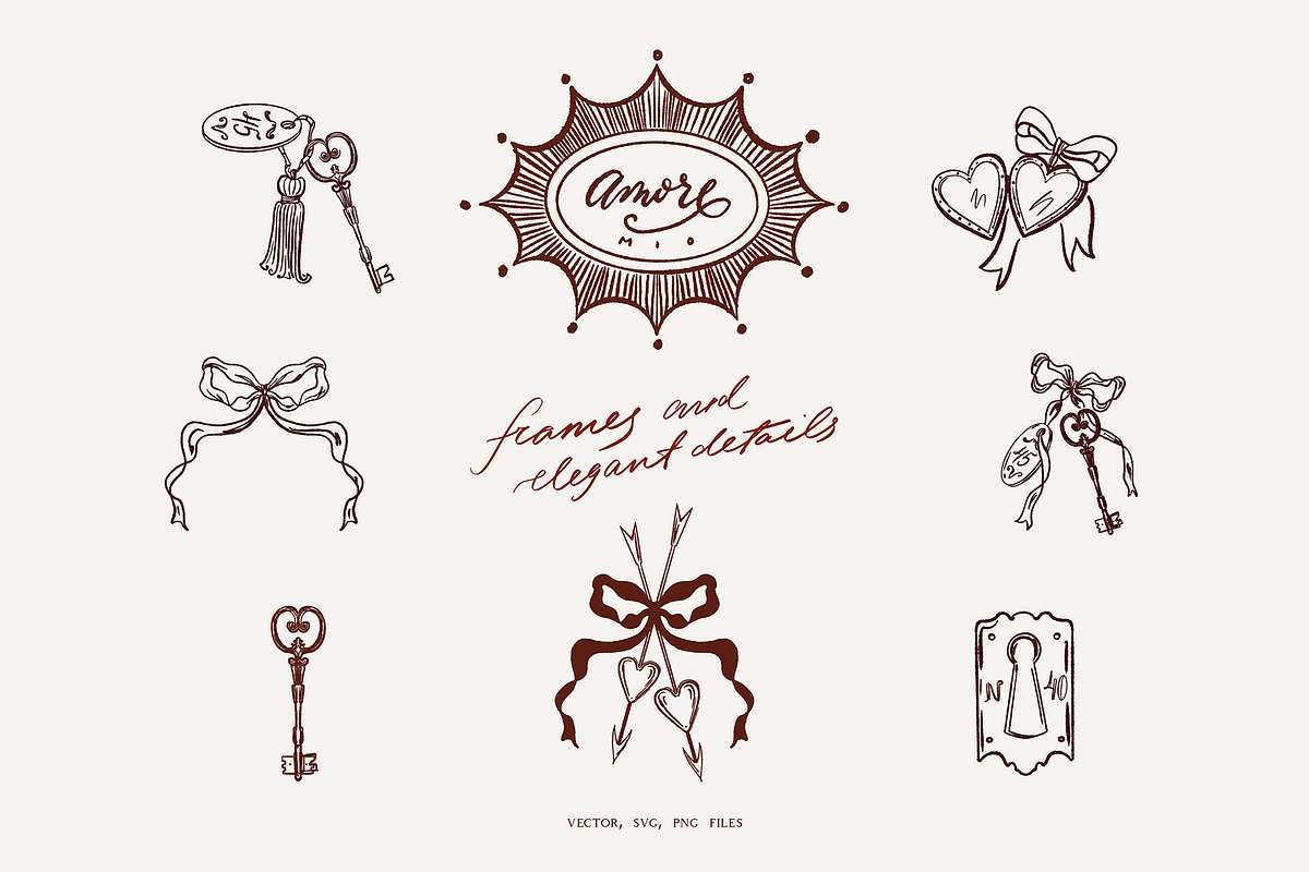 Vintage Frames. Whimsical wedding, a Decorative Illustration by Summer Nightingale Art (Photo 5 of 13)