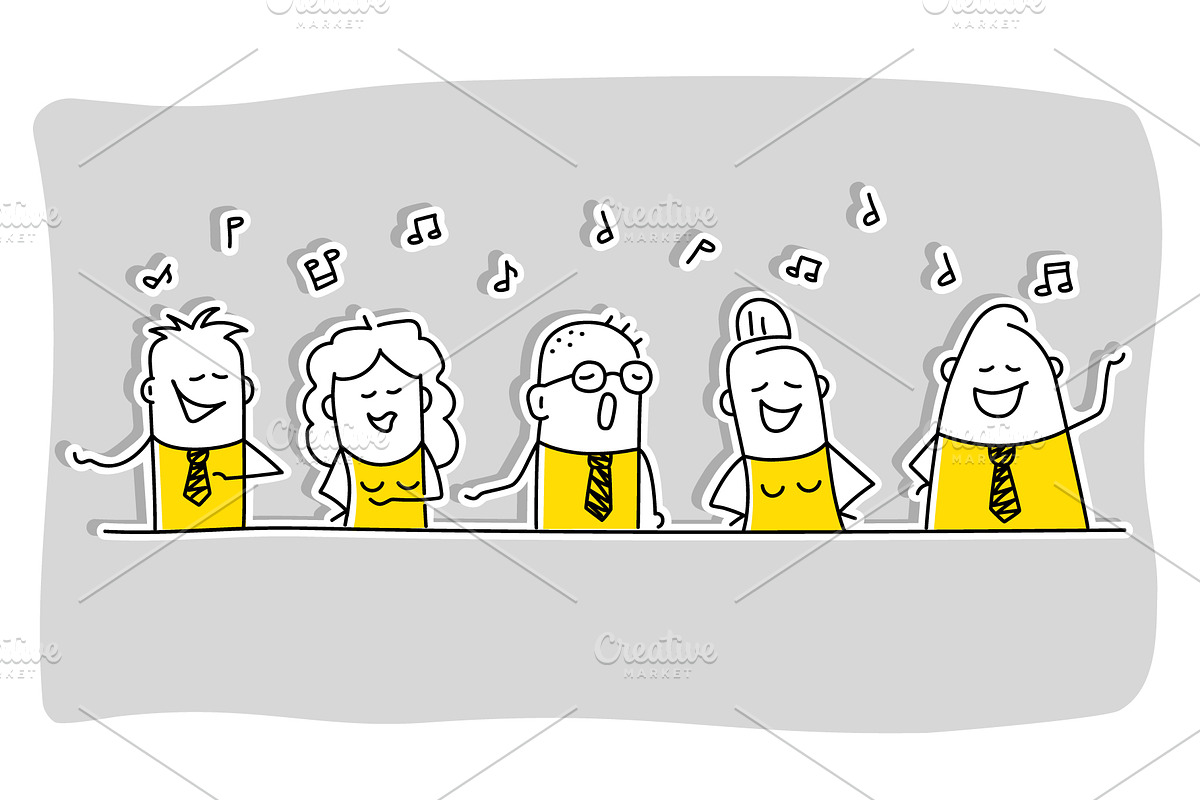 Stick Figures - Singing, a Person Illustration by Anna Semenchenko (Photo 3 of 4)