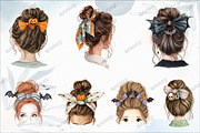 Halloween Messy Bun Png Bundle, a Graphic by designcity5 (Thumbnail 3 of 5)