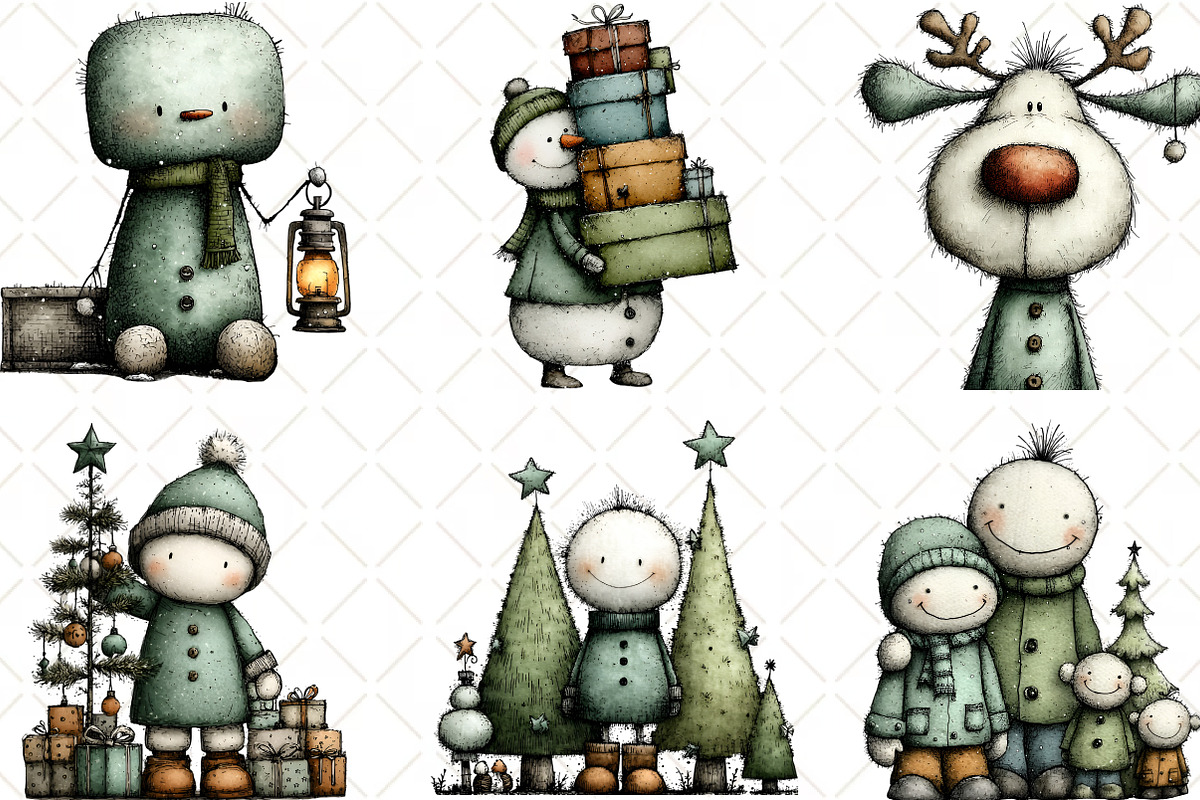 Christmas Snowman Clipart, an Illustration by Black Bird Studio (Photo 5 of 6)