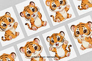 15 Bundle Watercolor Tiger Orange, an Animal Illustration by Morspective (Thumbnail 3 of 8)