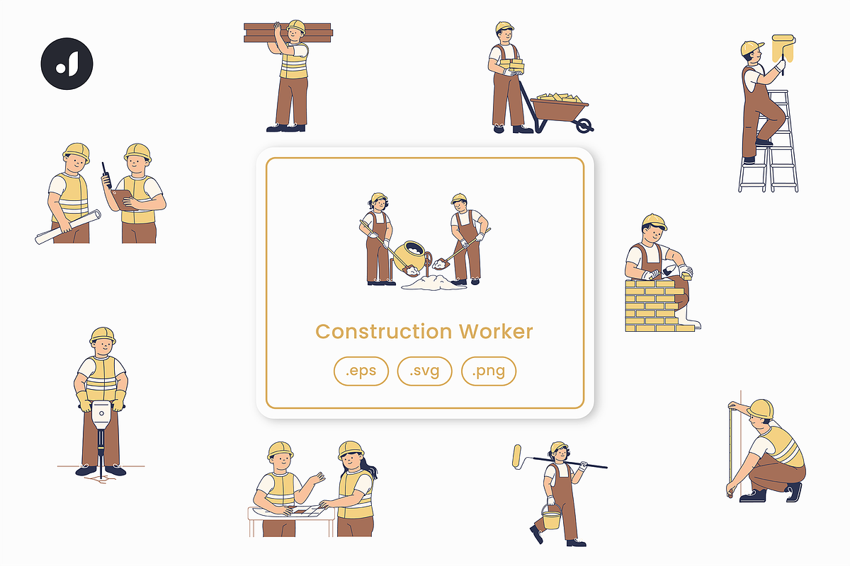 Construction Worker Illustration, an Object Graphic by Jump Studio (Photo 1 of 12)