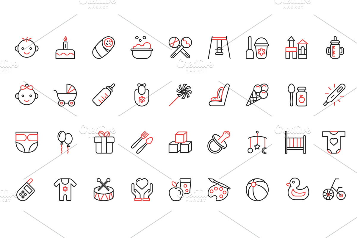 Toys rattle icons, a Person Illustration by Lemberg Vector
