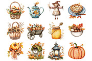 Cottagecore Fall Clipart, a Seasonal Illustration by CitraGraphics (Thumbnail 4 of 6)